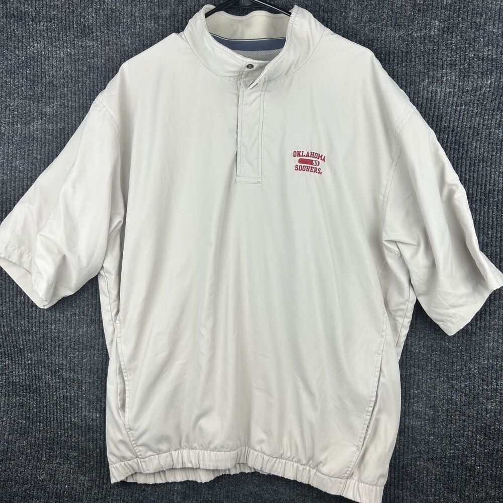 Vintage Mens Large Gear for Sports Pullover Short Sleeve Windbreaker OU Sooners